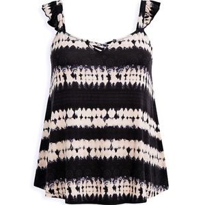 NWT - Black Tie-Dye Sweetheart Lace Up Tank